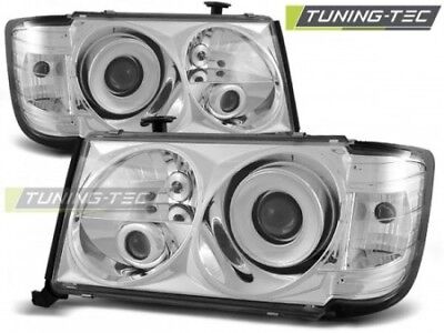 Coppia Set Kit Fari Fanali Anteriori Tuning W124 01.85-04.93 Cromato Alogeni