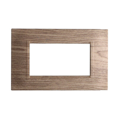 ETTROIT Placca Plastica Quadrata Serie Space 4P Colore Legno Scuro Compatibile