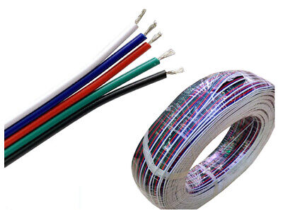 100 Metri Cavo Filo Elettrico Piattina Penta Polare 5X0,25 mmq di Prolunga Per