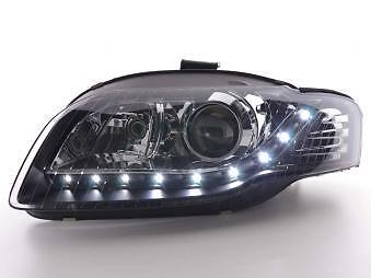 Coppia Fari Fanali Anteriori Tuning Dayline Luci Diurne A4 8E 05-07 nero