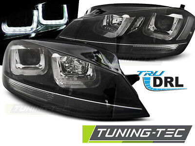 HEADLIGHTS U-LED LIGHT BLACK WITH LINE fits GOLF 7 11.12-17