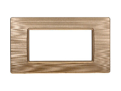 ETTROIT Placca Plastica Serie Starlight 4P Colore Oro Satinato Compatibile Con