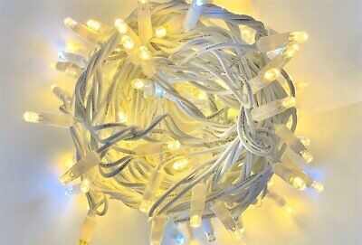 Catena Luminosa di Luci Led IP65 10 Metri Con 100 Filo Bianco Luce Giallo Caldo