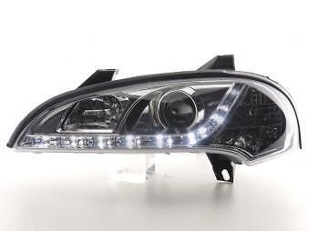 Coppia Fari Fanali Anteriori Tuning Dayline Led Tigra 1995 al 2003 cromato