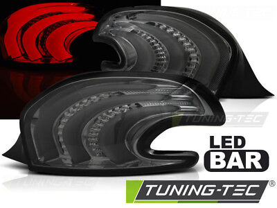 Coppia Fari Fanali Posteriori Tuning 208 2012 > 2015 Fumè LED BAR FIBRA