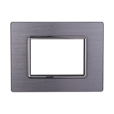 ETTROIT Placca In Alluminio Serie Space 3P Colore Silver Lucido Compatibile Con