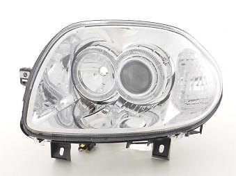 Coppia Fari Fanali Anteriori Tuning Angel Eyes Clio B 98-00 cromato