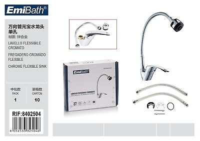 Kit Rubinetto Lavello Tubi Maniglia Flessibile Misura 530x160mm Doppio Getto