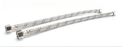 Coppia Tubi Flessibili Per Miscelatore Rubinetto Lungo 50cm connettori F 1/2''