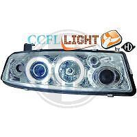 Coppia fari fanali anteriori TUNING CALIBRA 89-97 cromati anelli CCFL
