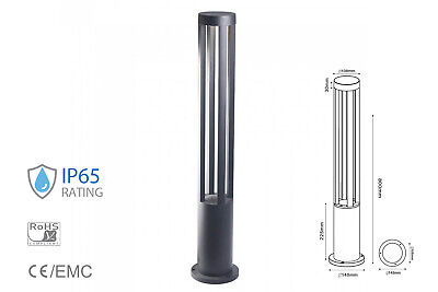 Lampada Led Da Terra 10W Per Giardino Altezza 800mm Freddo 6400K Carcassa Nera