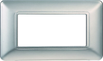 ETTROIT Placca Plastica Serie Solar 4P Colore Silver Compatibile Con Bticino