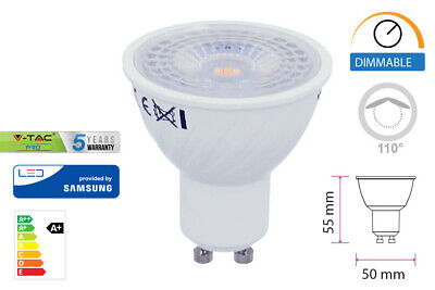 Lampada Led GU10 Dimmerabile 6,5W 110 Gradi 220V Bianco Freddo 6400K Chip