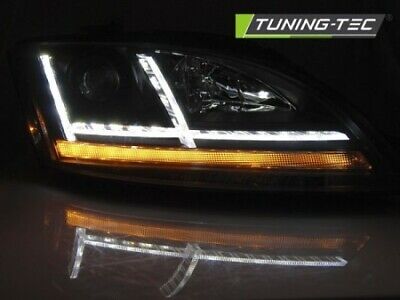 Coppia fari anteriori TUNING DRL TT 2006   2010 neri freccia dinamica ALOGENI H7