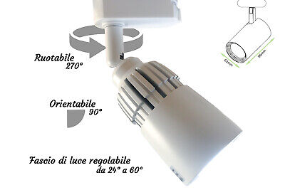 Faro Lampada Led A Binario 10W Bianco Neutro Carcassa Bianca Angolo Luce