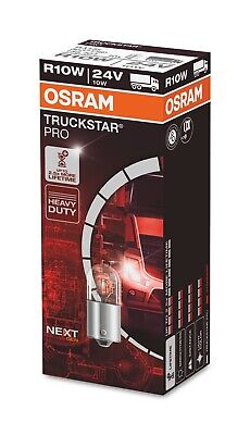 LOTTO DI 10 PEZZI OSRAM TRUCKSTAR PRO NextGen +120% BA15s 24V 10W