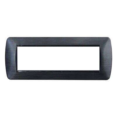 ETTROIT Placca Plastica Serie Space 7P Colore Nero Satinato Compatibile Con