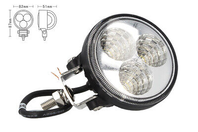 Fanale Rotondo Luci Diurne A Led Work Light Faro Da Lavoro 12V 24V 9W (3X3W) IP