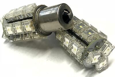 Coppia 2 Lampade Led BA15S 1156 P21W Con 18 F5 Quadrato Colore Bianco Freddo