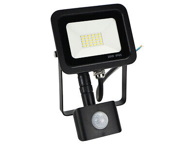 Faro Led Flood Light Slim 20W IP65 Bianco Neutro Carcassa Nera Sensore PIR