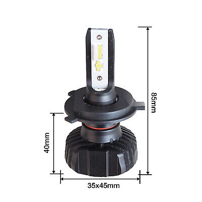 H4 All in one led conversion 2 pezzi CSP 4500lm 6500°K 20W 10/30V piattello