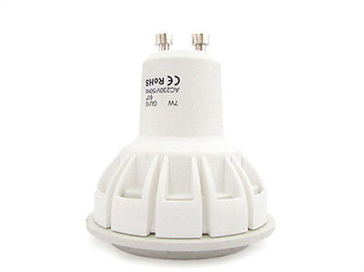 Lampadina Led GU10 7W=60W 220V 60 Gradi Da 1W Bianco Neutro Carcassa Bianca 7 Sm
