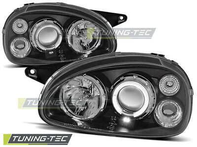 Coppia Fari fanali Anteriori Tuning CORSA B 02.93-10.00 ANGEL EYES BLACK