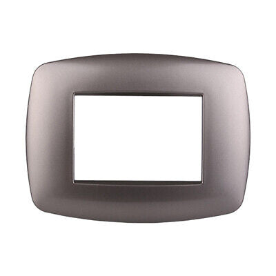 ETTROIT Placca Slim Serie Space 3P Colore Titanio Compatibile Con Bticino