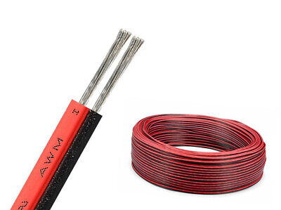 100 Metri Cavo Piattina Rosso Nero 2X0,75mmq di Prolunga Per Striscia Led Mono