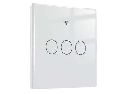 Interruttore Wifi Da Parete 86X86 Pannello Touch 3 Tasti Colore Bianco + RF 433