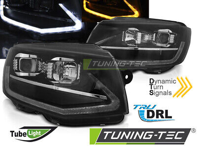 HEADLIGHTS TUBE LIGHT BLACK DRL SEQ fits T6 15-19