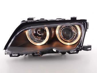Coppia Fari Fanali Anteriori Tuning Angel Eyes serie 3 Limo E46 01-03 nero
