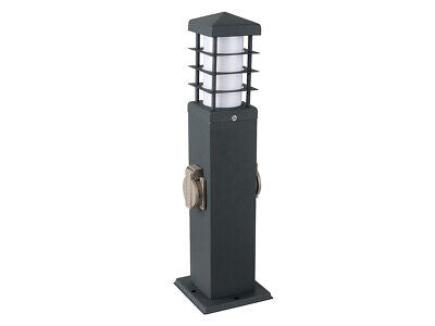 Lampada Da Terra Attacco E27 + Multipresa a Colonna 2 Prese Schuko 16A 455mm IP