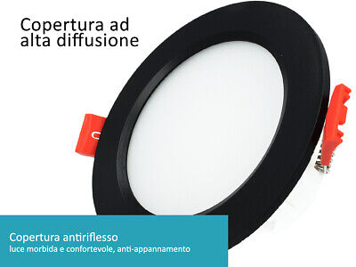 Lampada Faretto Led Da Incasso 10W CCT Dimmerabile Carcassa Nera 2700K 4000K