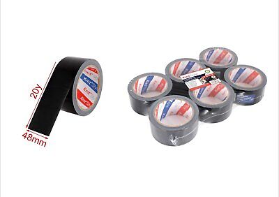 6 Pezzi Nastro Adesivo Telato 48mm X 20y Nero Americano <ul><li>Il nostro