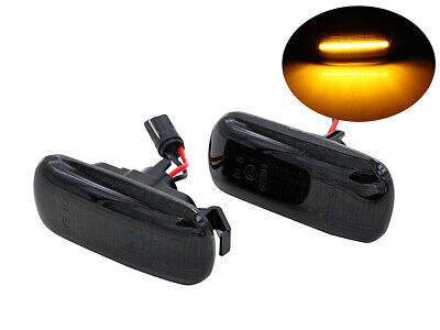 Kit Freccia Laterale a Led Side Marker Lente Nero Fume Luce Arancione Per