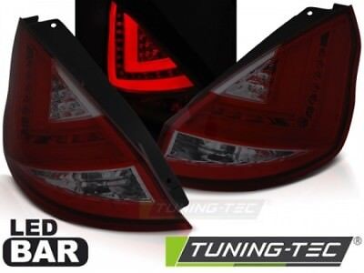 Coppia Fari Fanali Posteriori Tuning FIESTA MK7 12-15 HB Fume/Rosso LED BAR
