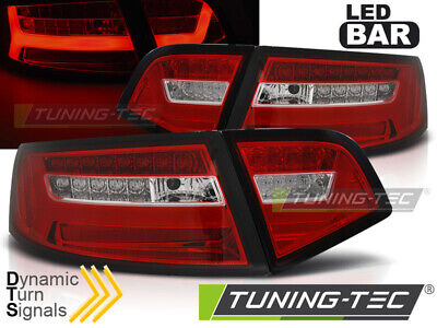 LED BAR TAIL LIGHTS RED WHIE SEQ fits A6 08-11 SEDAN