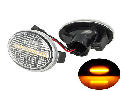 Kit Freccia Laterale a Led Side Marker Lente Trasparente Luce Arancione Per