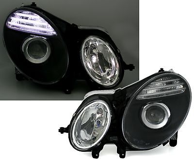 Coppia Faro Fanale Anteriore Tuning per  W211 06-09 nero