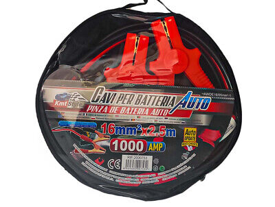 Kit Cavi Per Avviamento Batteria 1000 Ampere Soccorso Emergenza Auto Moto