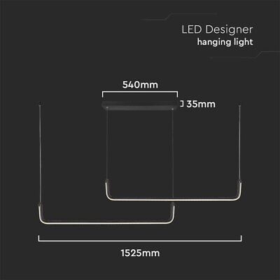 Lampadario LED a Sospensione 24W 2500lm dal Design Moderno Doppia Barra Con 3