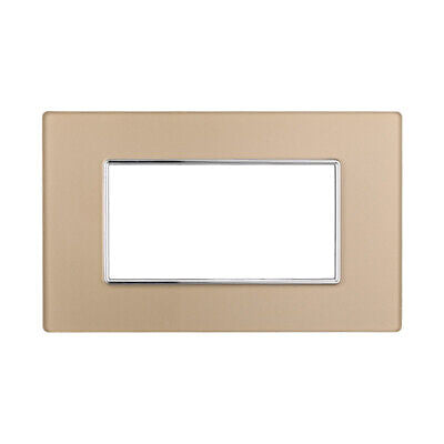 ETTROIT Placca In Vetro Serie Moon 4P Colore Oro Compatibile Con Bticino