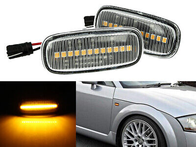 Kit Freccia Laterale a Led Side Marker Lente Trasparente Luce Arancione Per