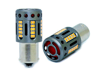 Lampada Led 1156 BA15S P21W 100% Canbus 12V 21W Effettiva Arancione Piedi Dritt