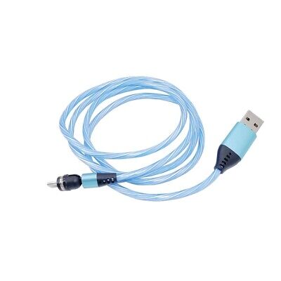 Cavo caricatore a led blu con rotazione 360° USB, lunghezza 1 metro. integrati.