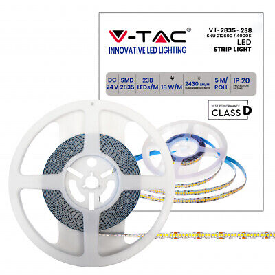 24V Bobina Led 4000K 18W/M 1200 smd 2835 135LM/W 2430LM/M IP20 5 Metri