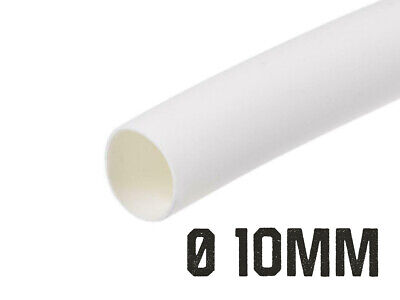 1 Metro Tubo Guaina Termorestringente Diametro 10mm Colore Bianco