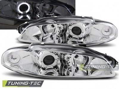 Coppia Set Kit Fari Fanali Anteriori Tuning ECLIPSE 97-12.98 ANGEL EYES Cromato