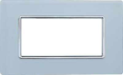 ETTROIT Placca In Vetro Serie Solar 4P Colore Bianco Compatibile Con Bticino